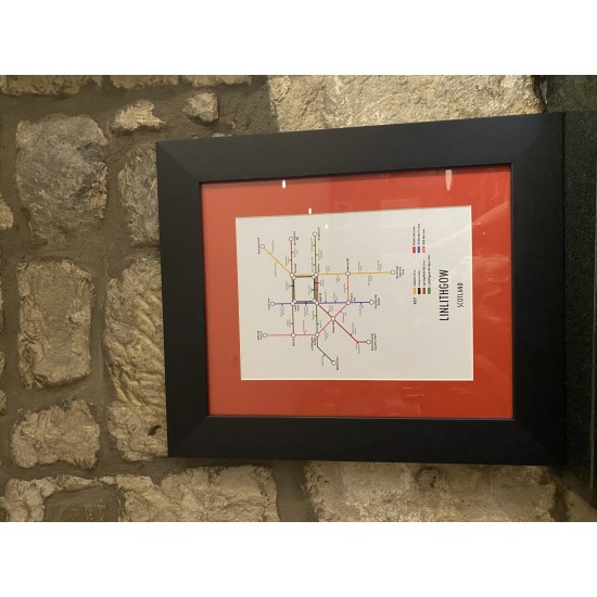 Linlithgow Underground Map Framed A4 Print